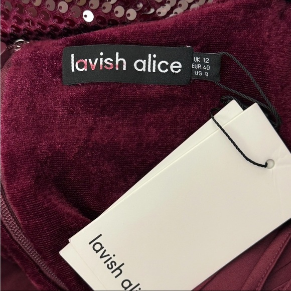 NWT LAVISH ALICE Velvet Sequin Pleated Satin Sweetheart Neck Corset Mini Dress 8 - Picture 9 of 10